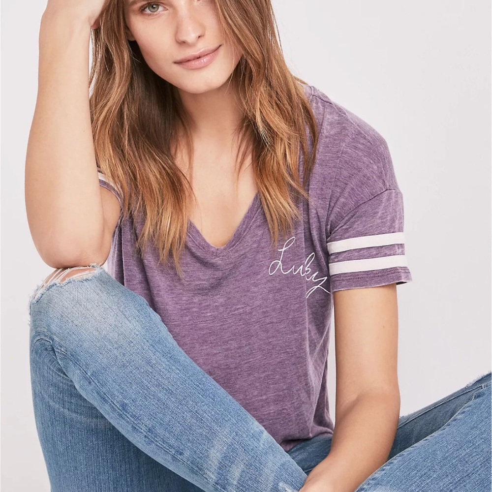 Lucky Brand Womens Lucky Tee Xs Plum Purple NWT